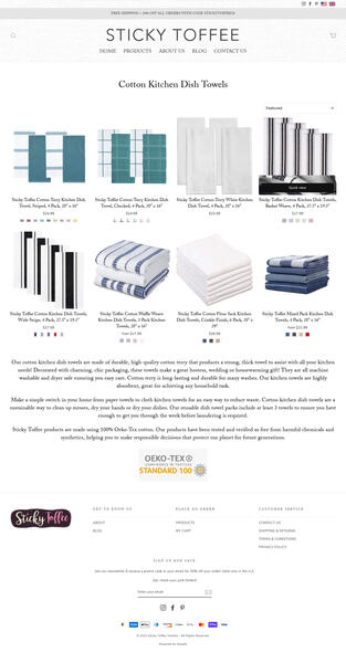 Sticky Toffee Shop Category Page