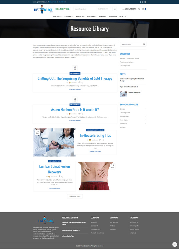 JustBrace Resource Library Page
