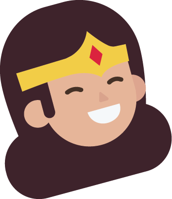 Female superhero's face.