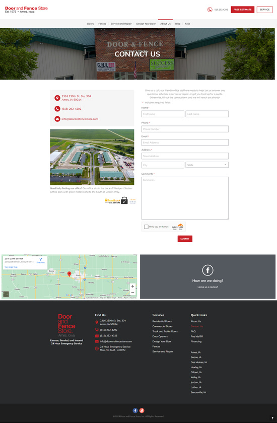 Door and Fence Store Contact Page