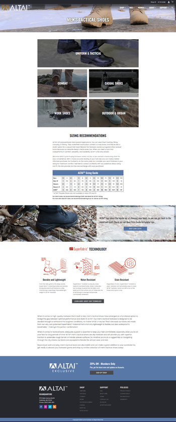 ALTAI Gear Men's Page